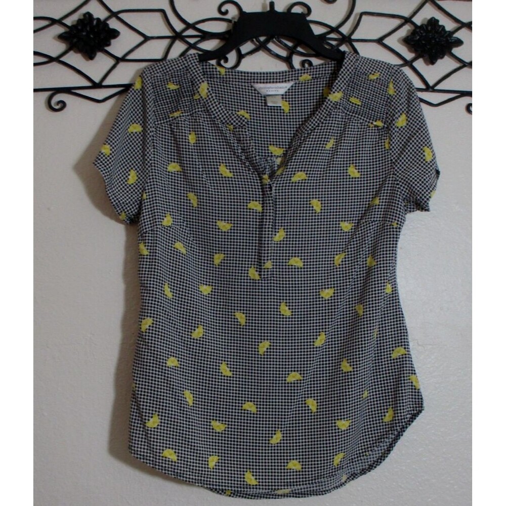 Christopher & Banks Women's Top Size PM Short Sleeve Multicolored Round Neck